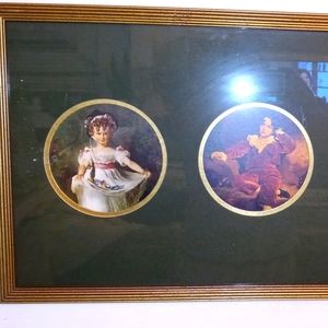 Vintage Red Boy Master Lambton & Miss Murray Prints on Wood